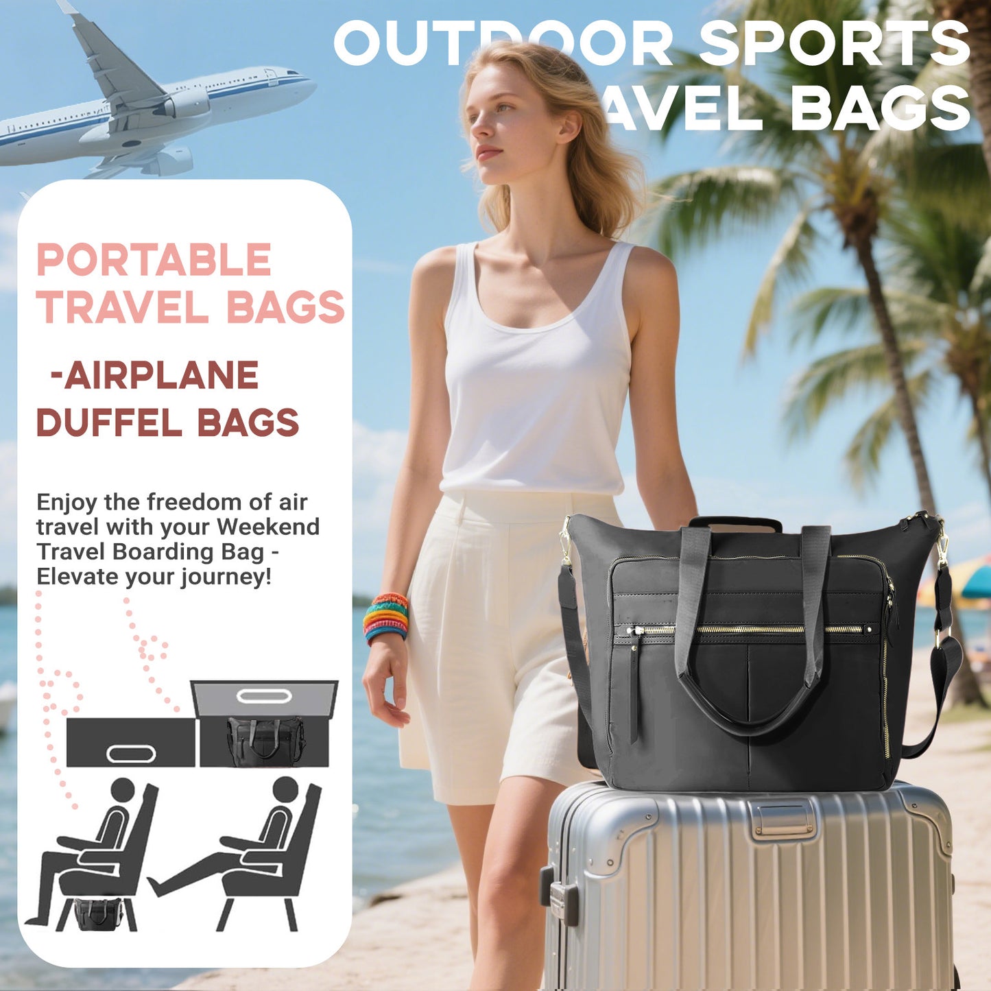 Versatile Travel Bag With Wet Dry Separation Compartments