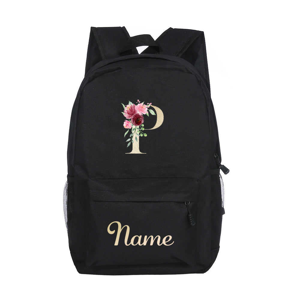 Alphabet Name Backpack Customizable Name Laptop Bag