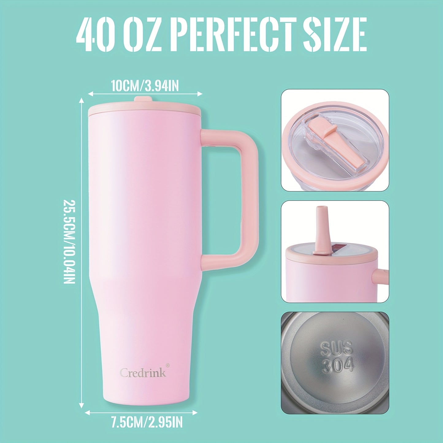 Stainless Steel Vacuum Insulated Tumbler With Straw Lid And Smartphone