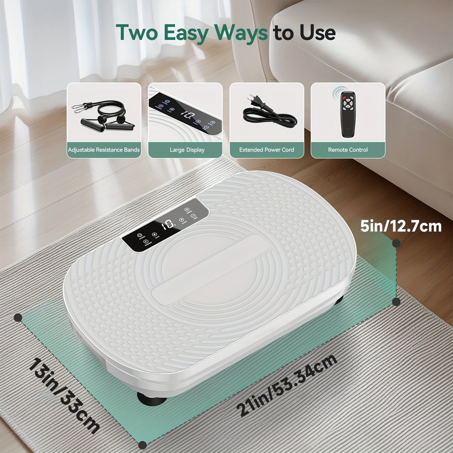 Vibration Plate Exercise Machine, Multiple Modes, Whole Body Vibration Plate Exercise Machine for Lymphatic Drainage, Power Plate Vibration Platform/light White for Toning & Wellness, Full Body Shaker Workout for Labubu, Chri