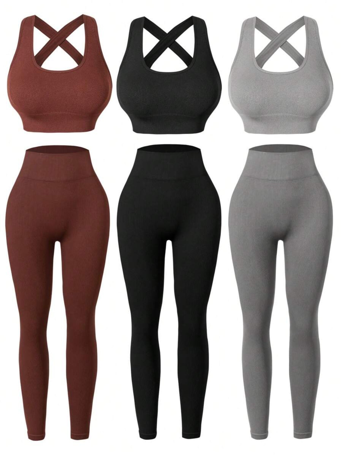 Seamless Womens Activewear With Backless Bra And Leggings