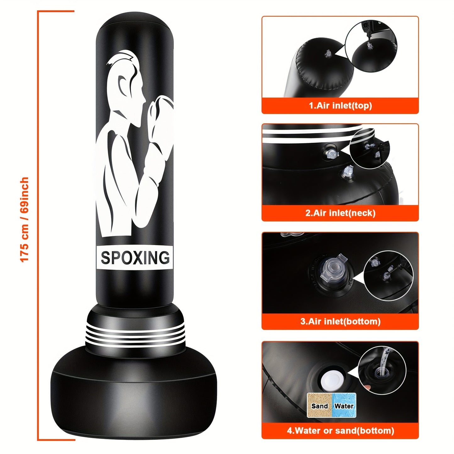 Heavy Punching Bag with Stand for MMA and Boxing Training