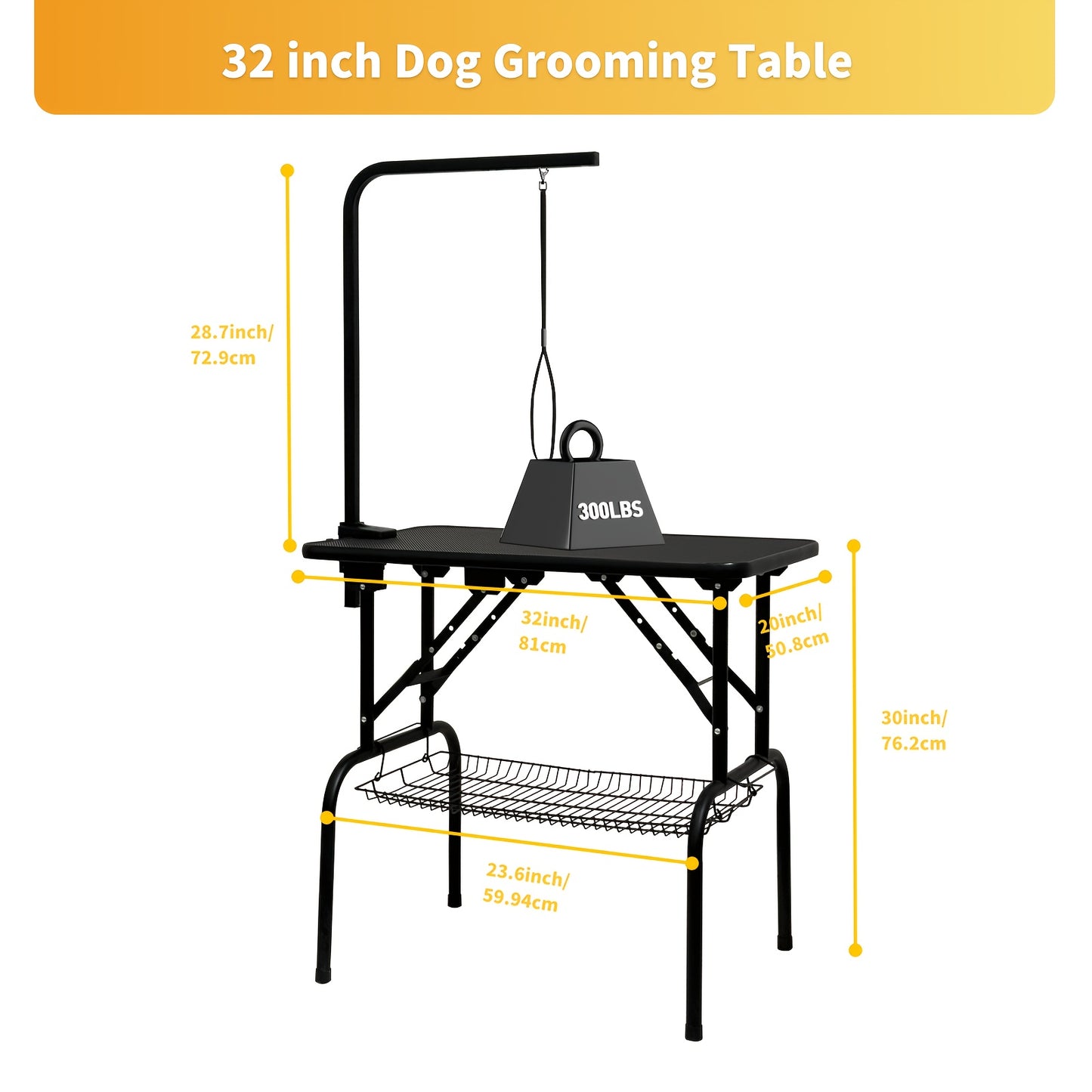 Portable Height Adjustable Pet Grooming Table for Home Use