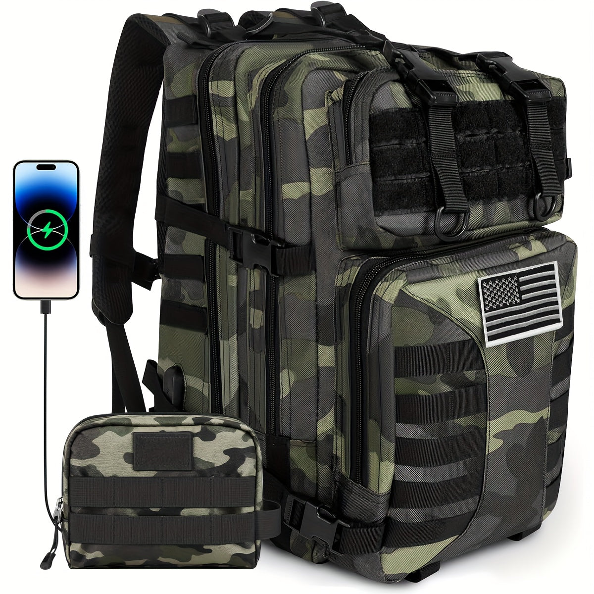 Heavy Duty Tactical Backpack With Laptop Compartment For Outdoor Travel