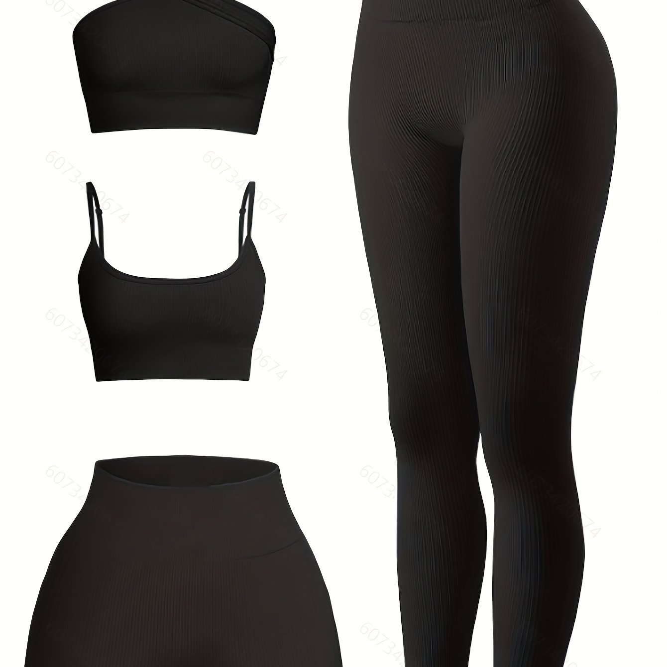 Seamless Yoga Set High Waist Leggings Crop Top Shorts