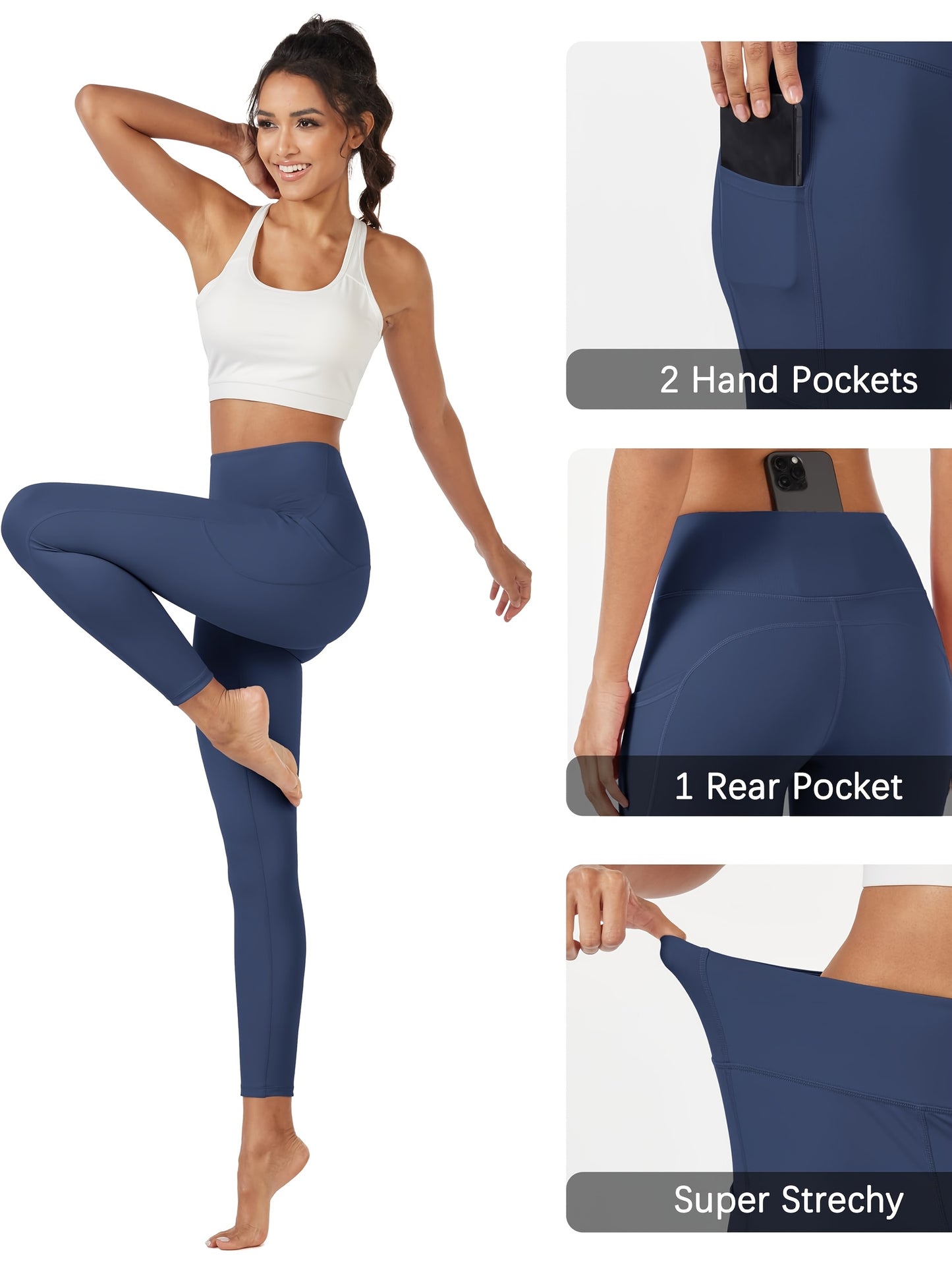 Buttery Soft High Waisted Yoga Pants 3-Pack With Pockets