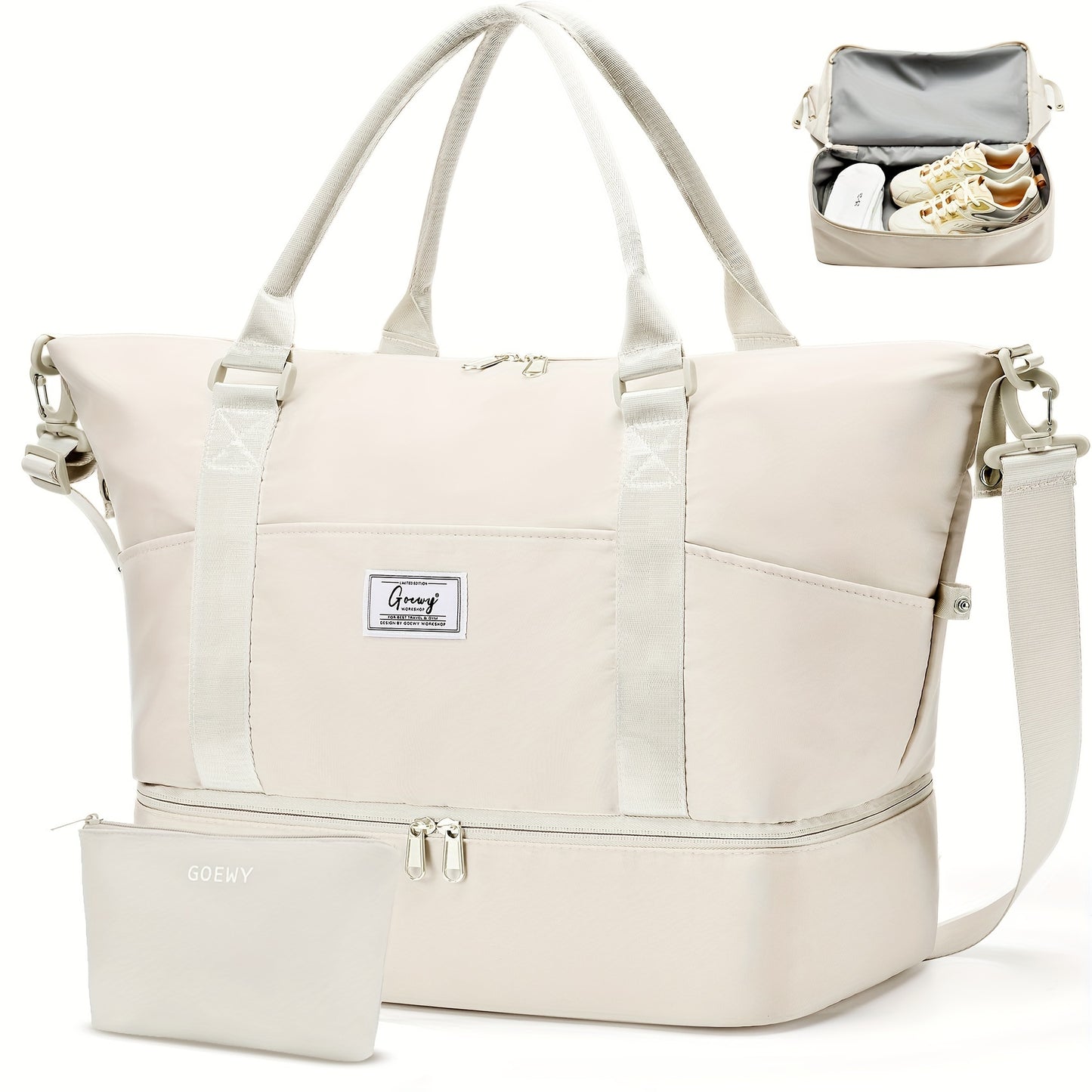 Womens Travel Duffel Bag With Toiletry And Shoe Compartment