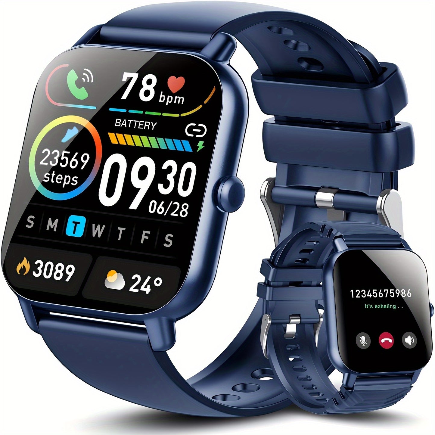 Smart Watch With Call Functionality and Fitness Tracking Features