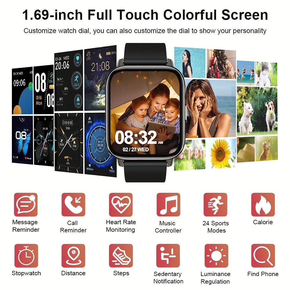 Smartwatch Fitness Tracker With Touch Screen and Sleep Monitor