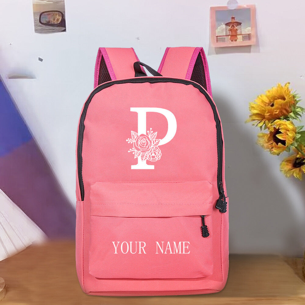 Personalized Name Backpack Lightweight Oxford with Zipper