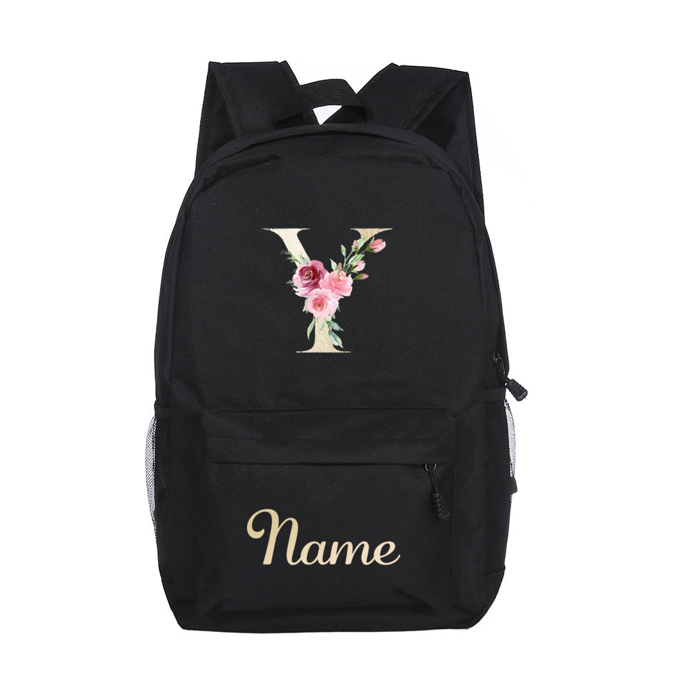 Alphabet Name Backpack Customizable Name Laptop Bag