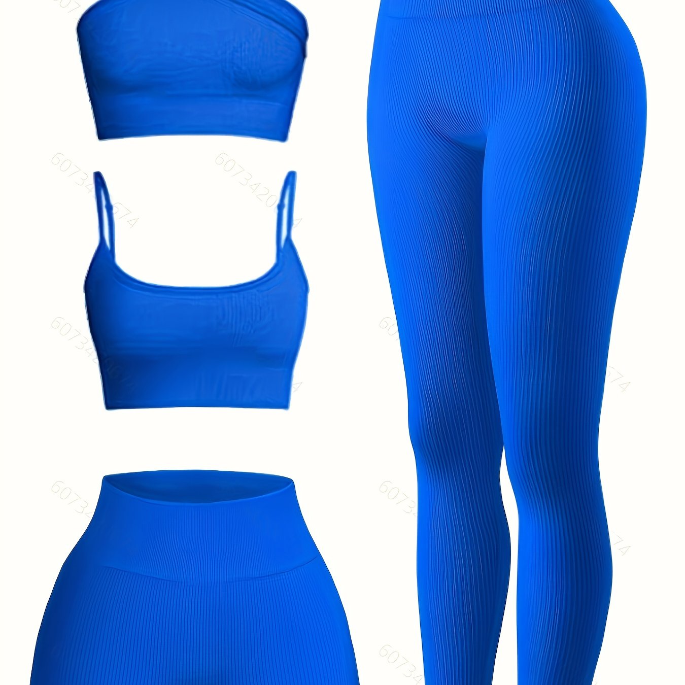 Seamless Yoga Set High Waist Leggings Crop Top Shorts
