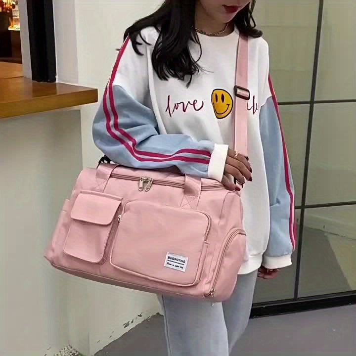 Heavy Duty Nylon Duffle Bag With Shoe Compartment For Travel