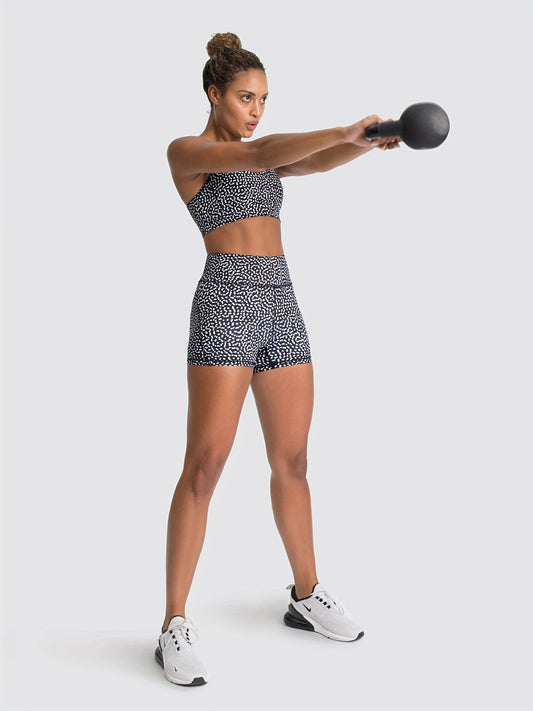 High Stretch Yoga Two Piece Set With High Waisted Shorts