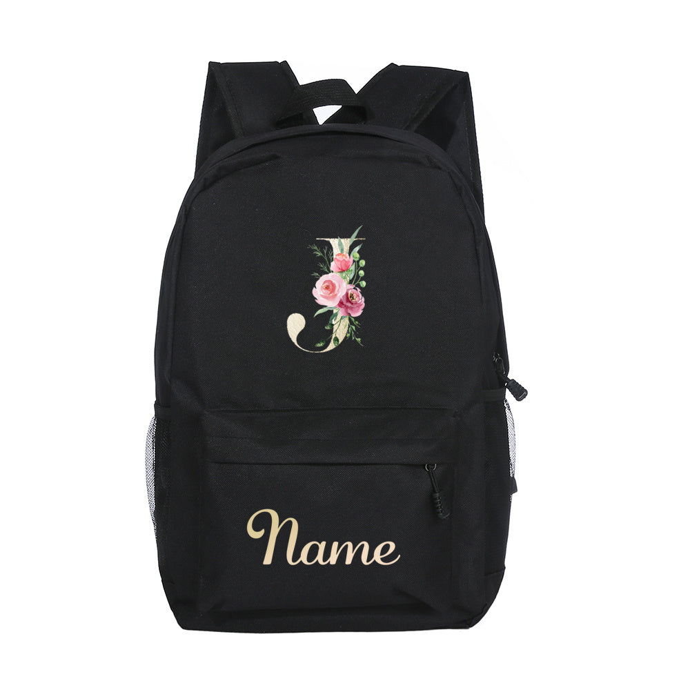 Alphabet Name Backpack Customizable Name Laptop Bag