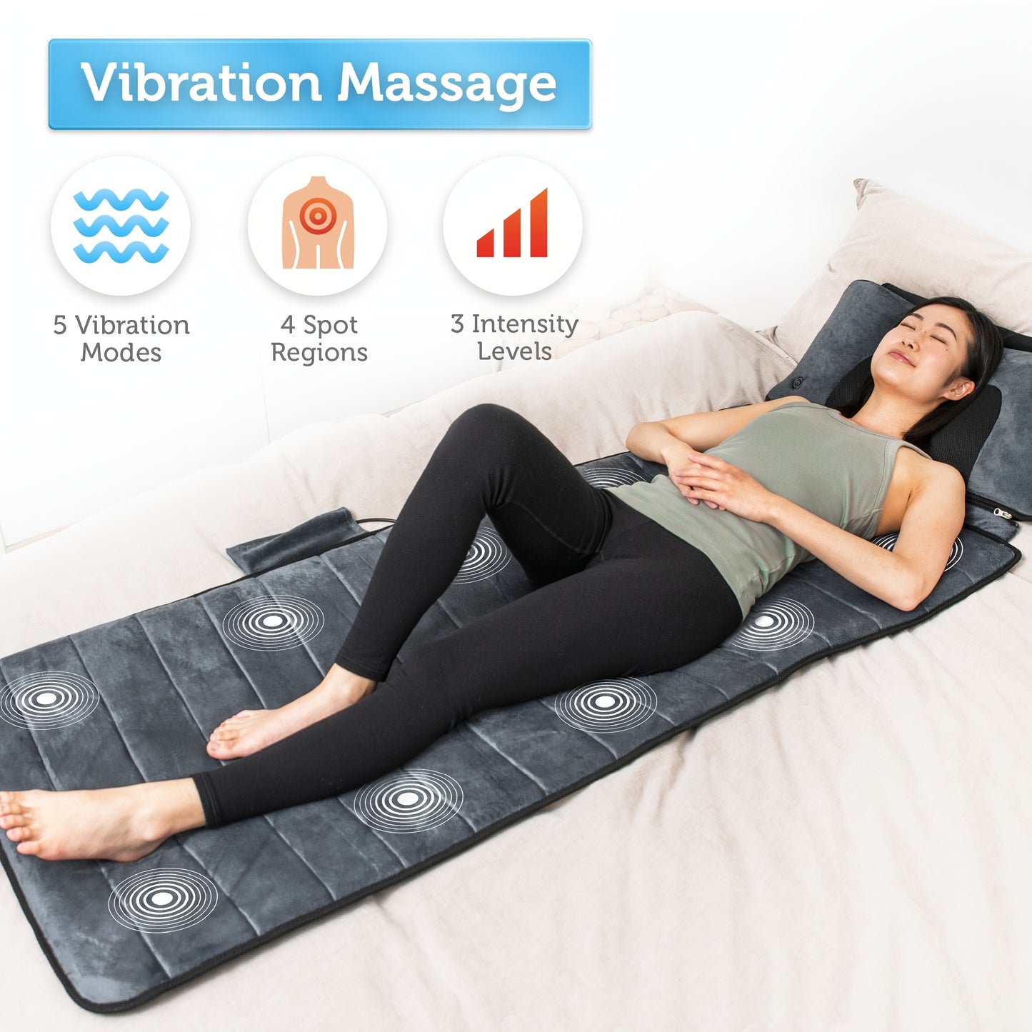 Comfier Full Body Massage Mat With Neck Pillow and Heating Pads