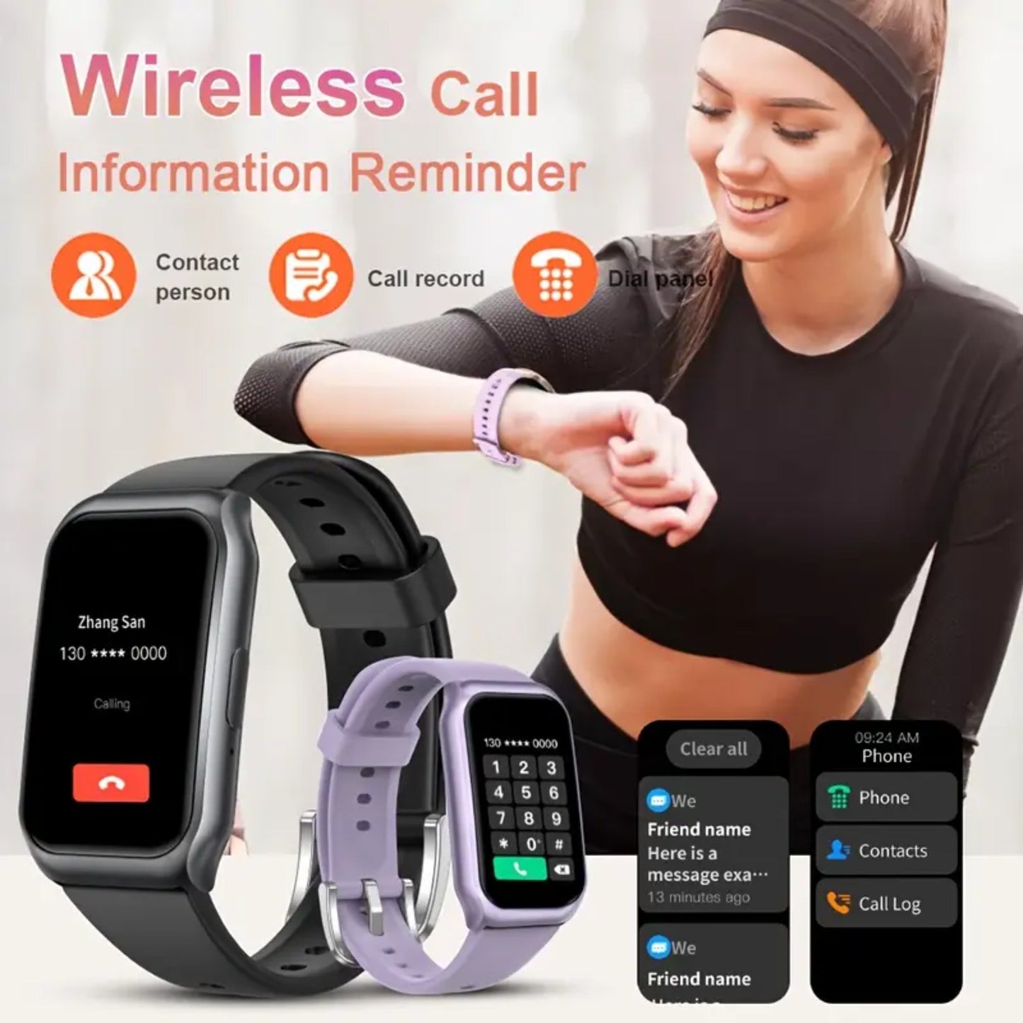 Stylish Women Smart Bracelet With Lift to Wake Screen