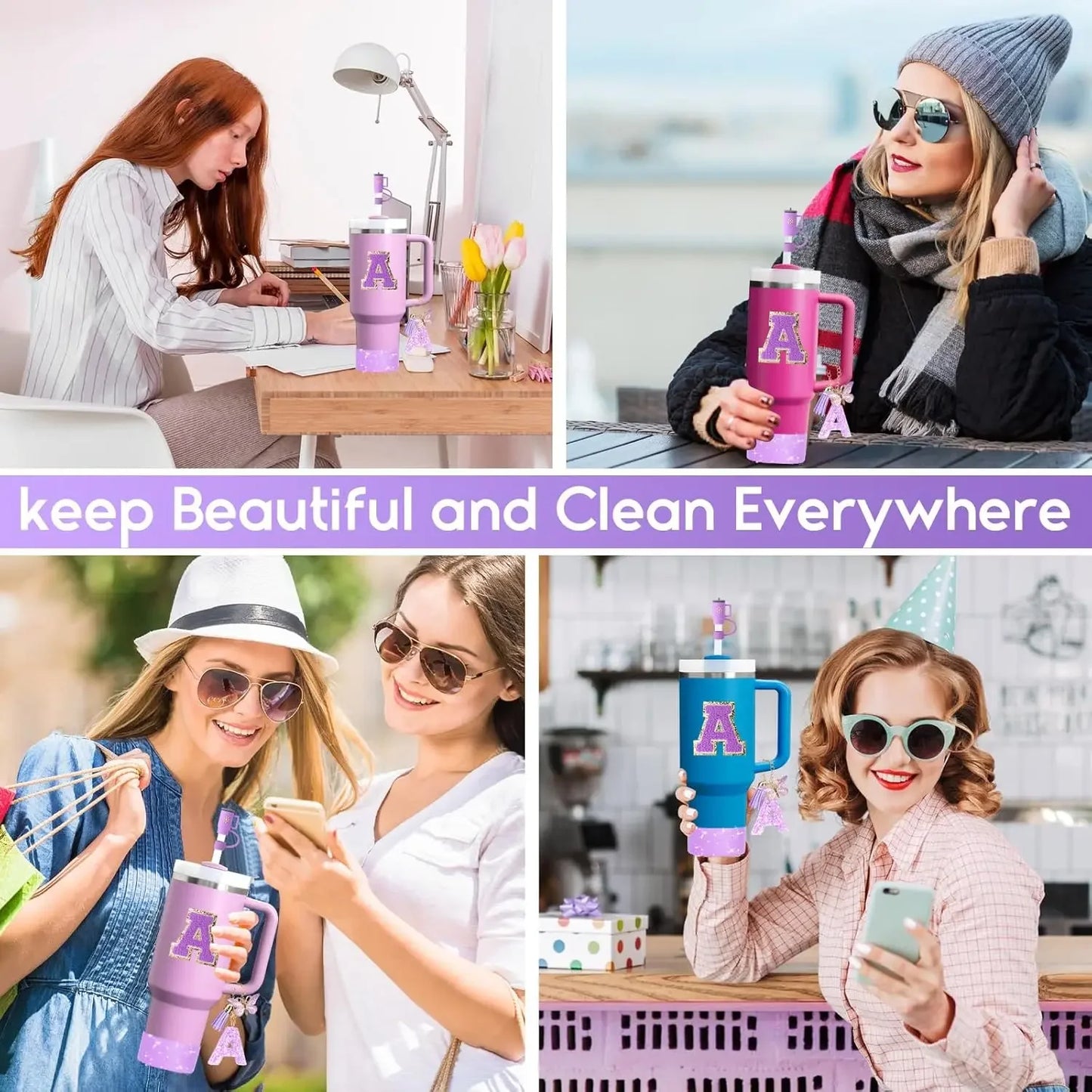 8-Piece Stanley Cup Tumbler Silicone Straw Accessories Set