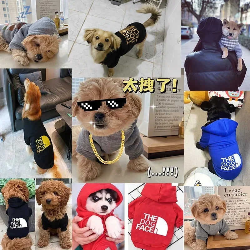 Pet Dog Clothes Warm Autumn and Winter Hooded Sweater Small Large Dogs Jacket Bulldog Jacket Clothing Supplise