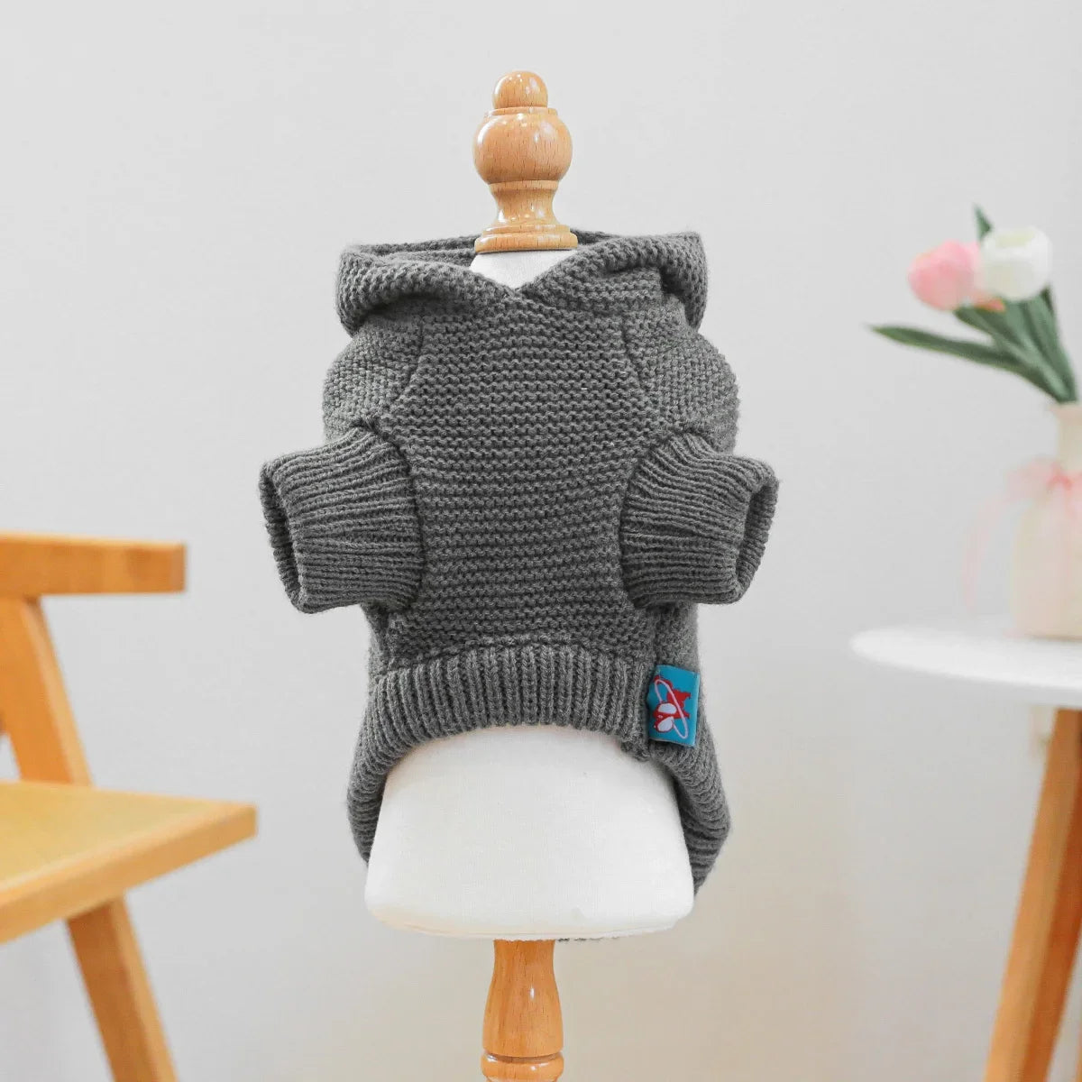 1PC Nordic Starfish Sweater - Dark Gray Pet Clothes Dog Cat Hooded Sweater Autumn Pullover Fir