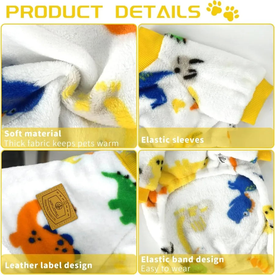 Dog Pajamas Fleece Dog Sweaters for Small Medium Dogs Girl Boy Soft Warm Pet Clothes for Doggie Winter Christmas XSmall