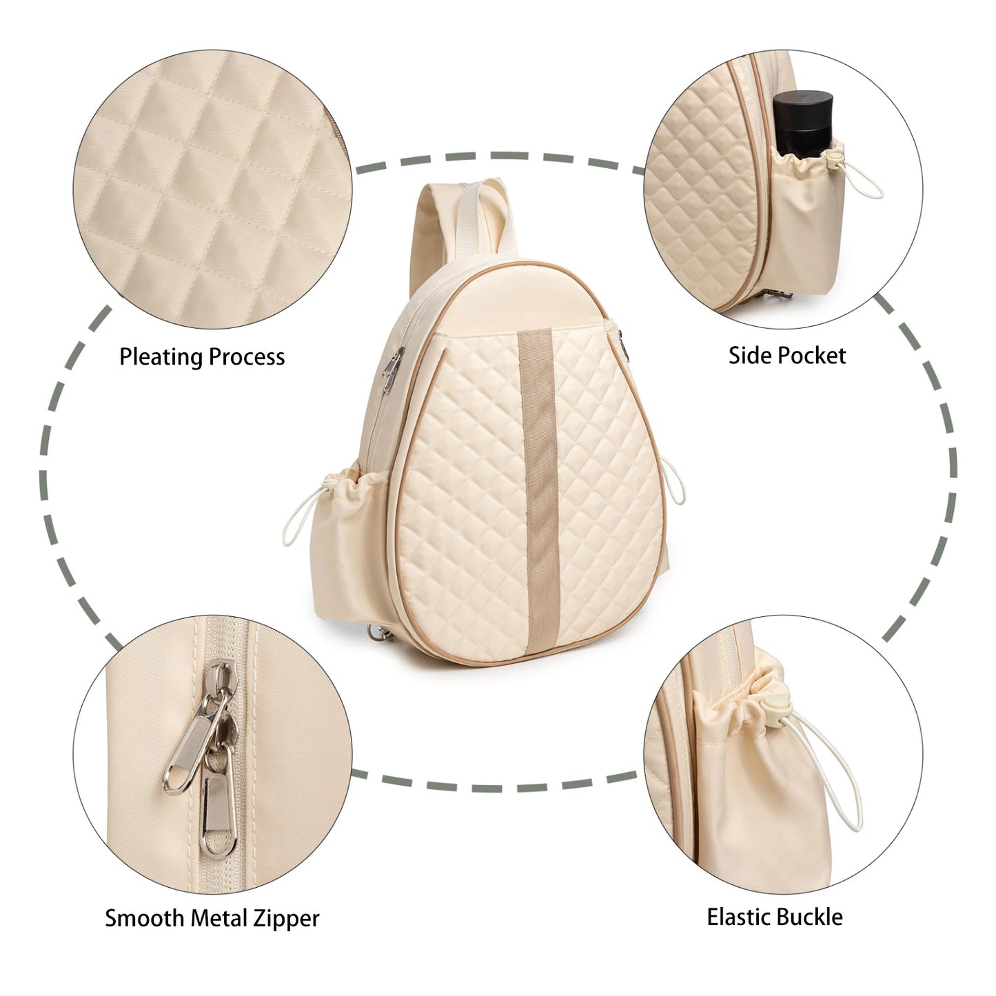 Tennis Racket Bag With Adjustable Strap And Waterproof Sleeve