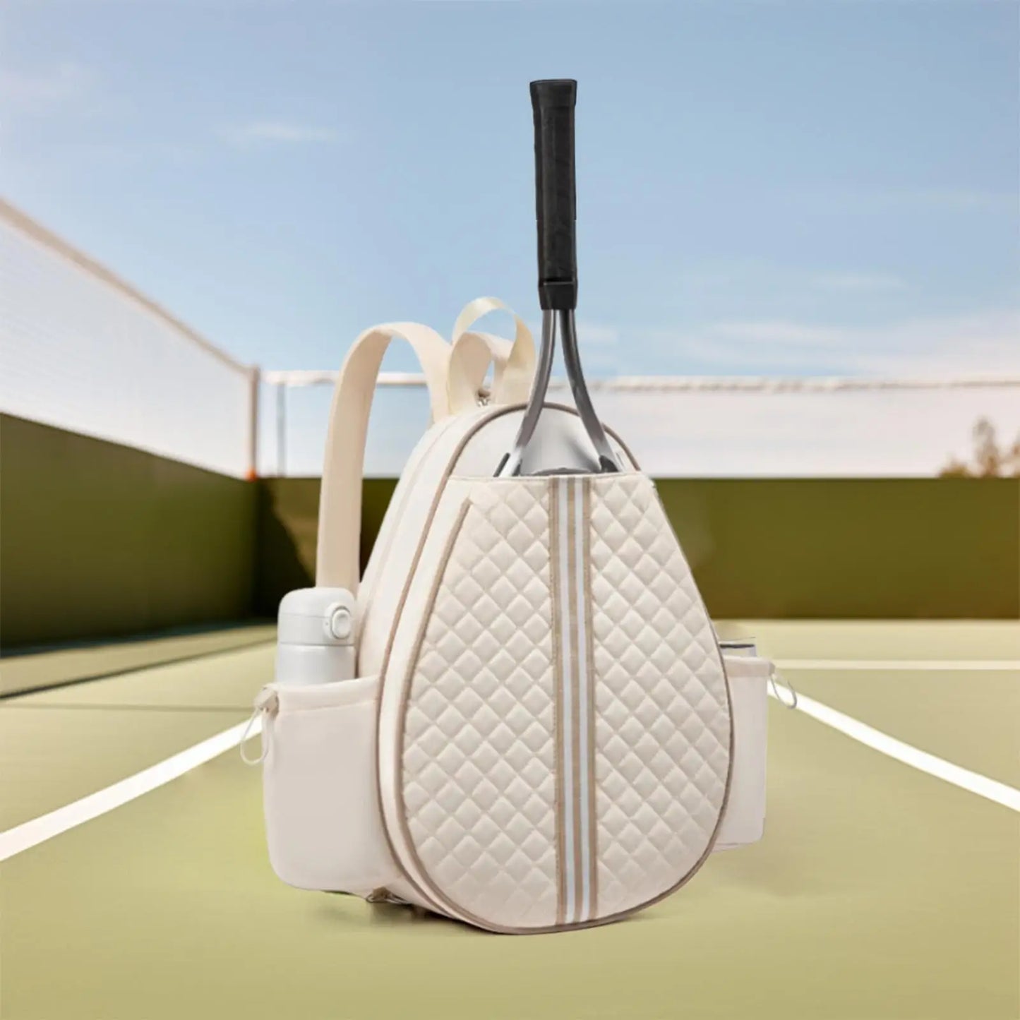 Tennis Racket Bag With Adjustable Strap And Waterproof Sleeve