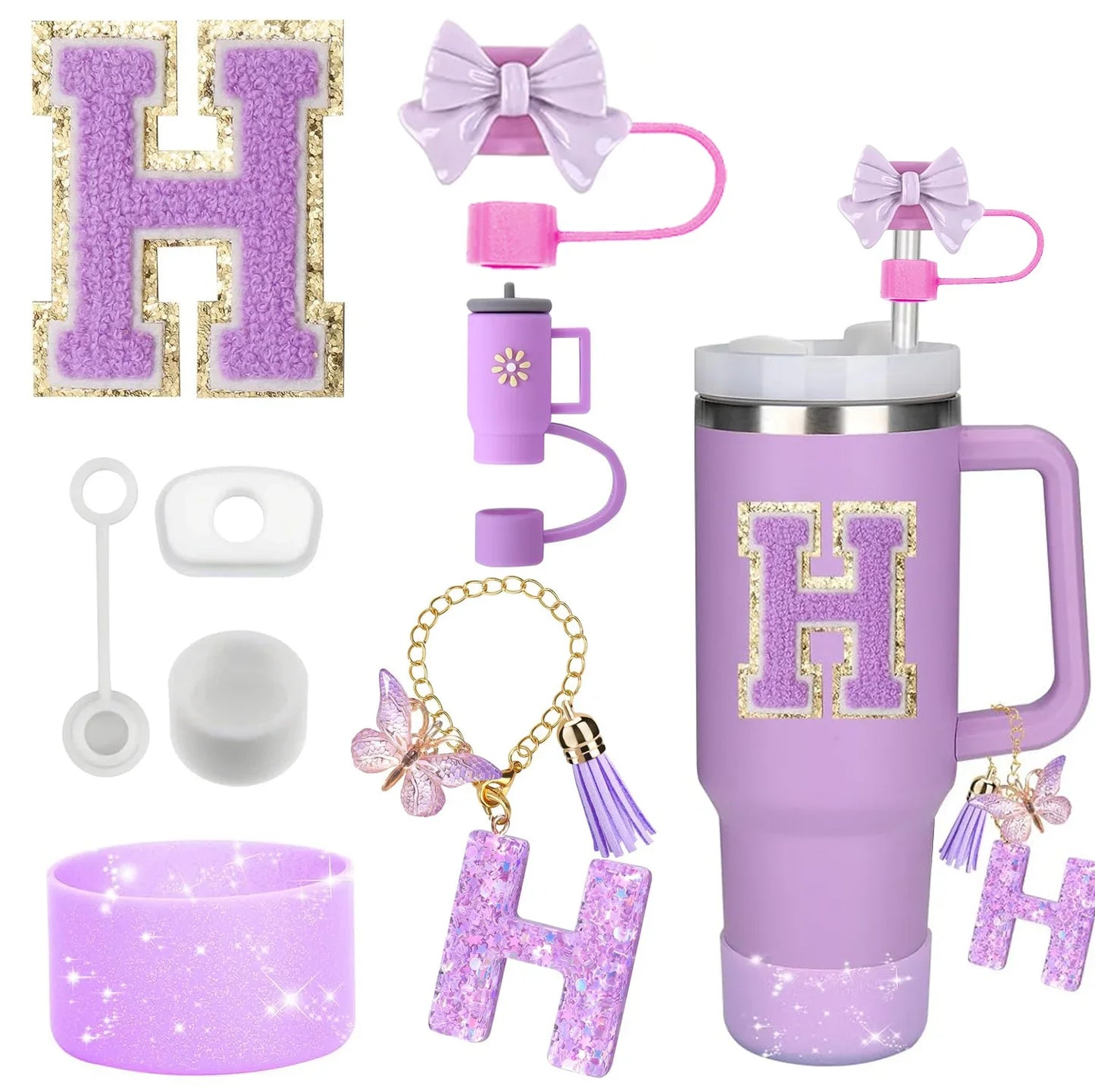 8-Piece Stanley Cup Tumbler Silicone Straw Accessories Set