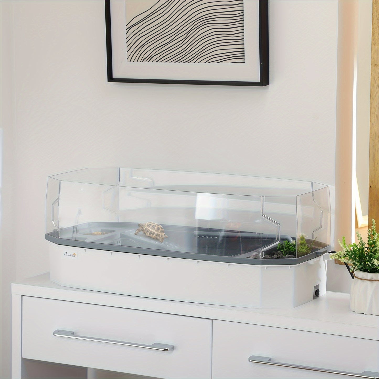 PawHut Turtle Tank Kit With Basking Platform And Filter