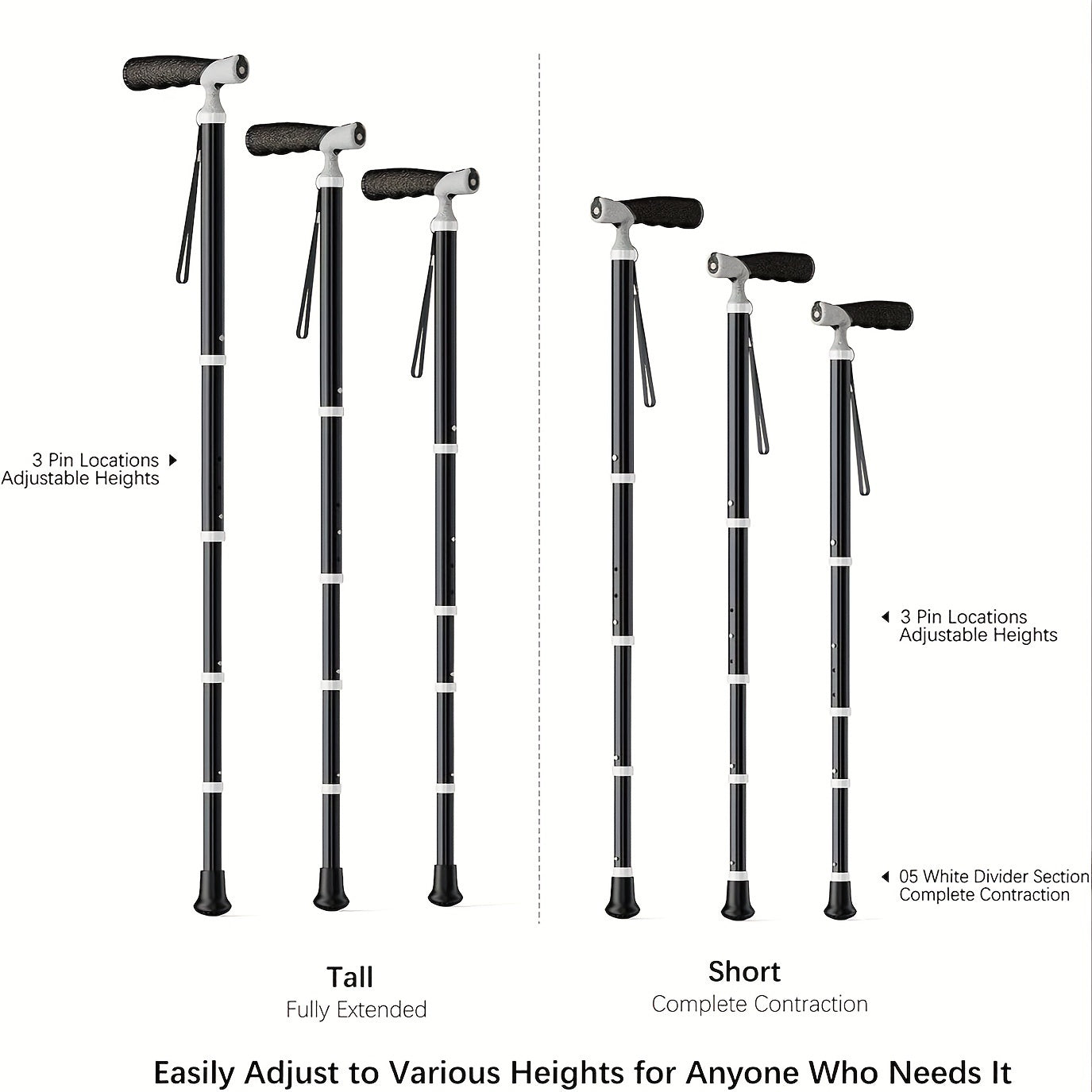 Mumicol Multifunctional Telescopic Cane with Adjustable Handle and Box