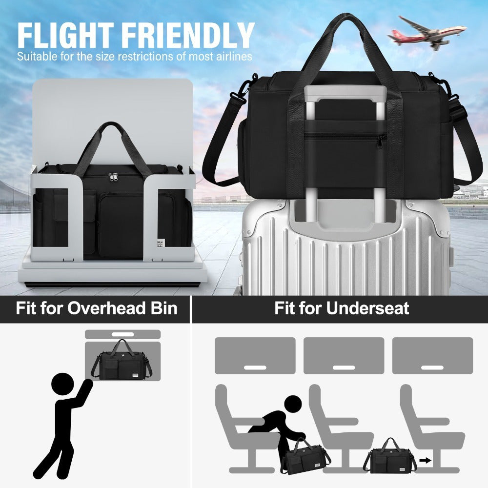 Womens Travel Duffle Bag Shoe Compartment And Organizer