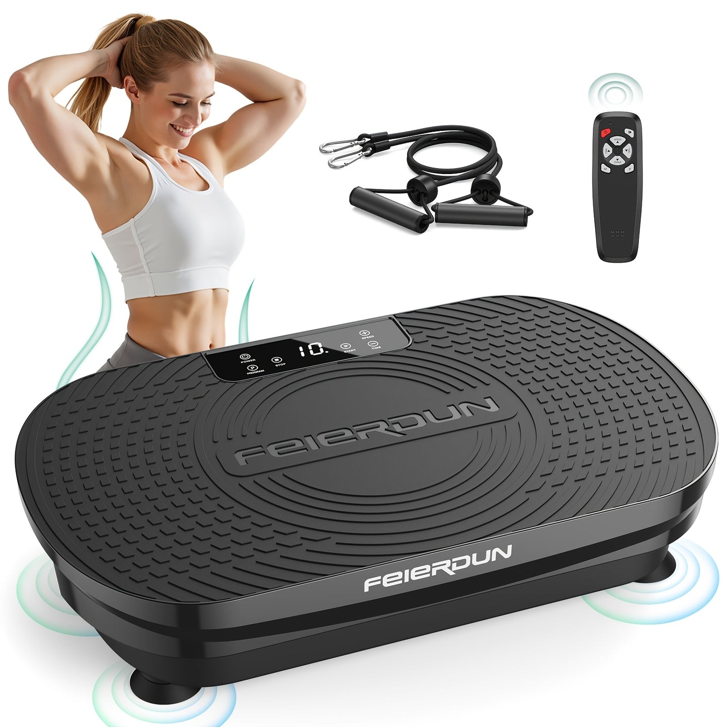 Vibration Plate Exercise Machine, Multiple Modes, Whole Body Vibration Plate Exercise Machine for Lymphatic Drainage, Power Plate Vibration Platform/light White for Toning & Wellness, Full Body Shaker Workout for Labubu, Chri