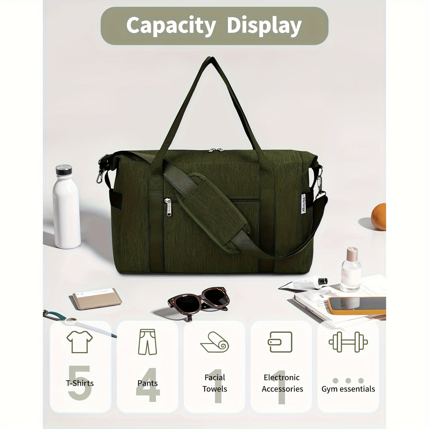 Travel Duffle Bag With Wet Dry Shoe Compartment Laptop