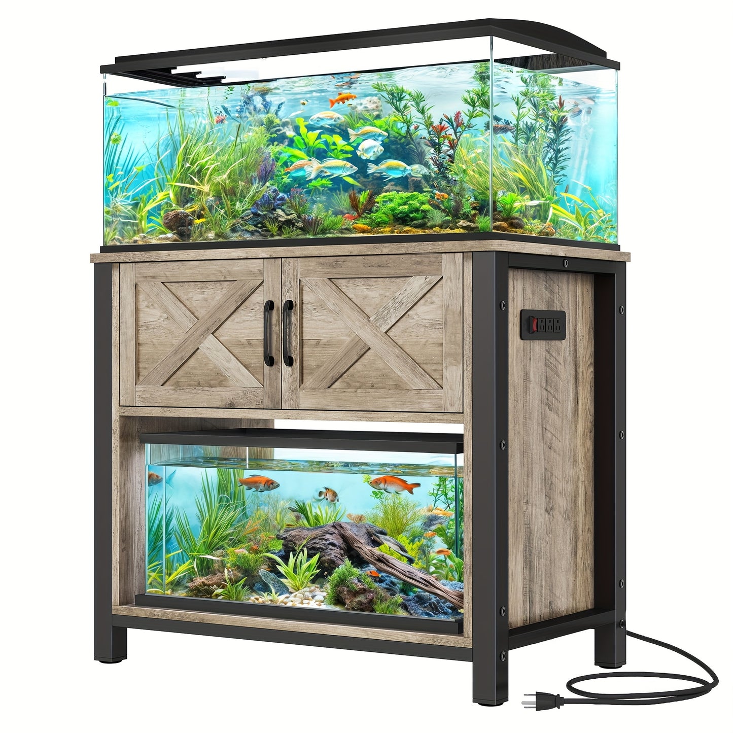 Phabules Durable Aquarium Stand With Built In Power Outlets