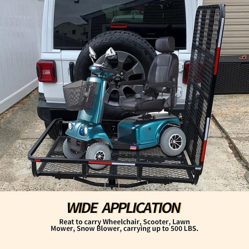 Hitch Mount Wheelchair Carrier with Ramp for Easy Loading