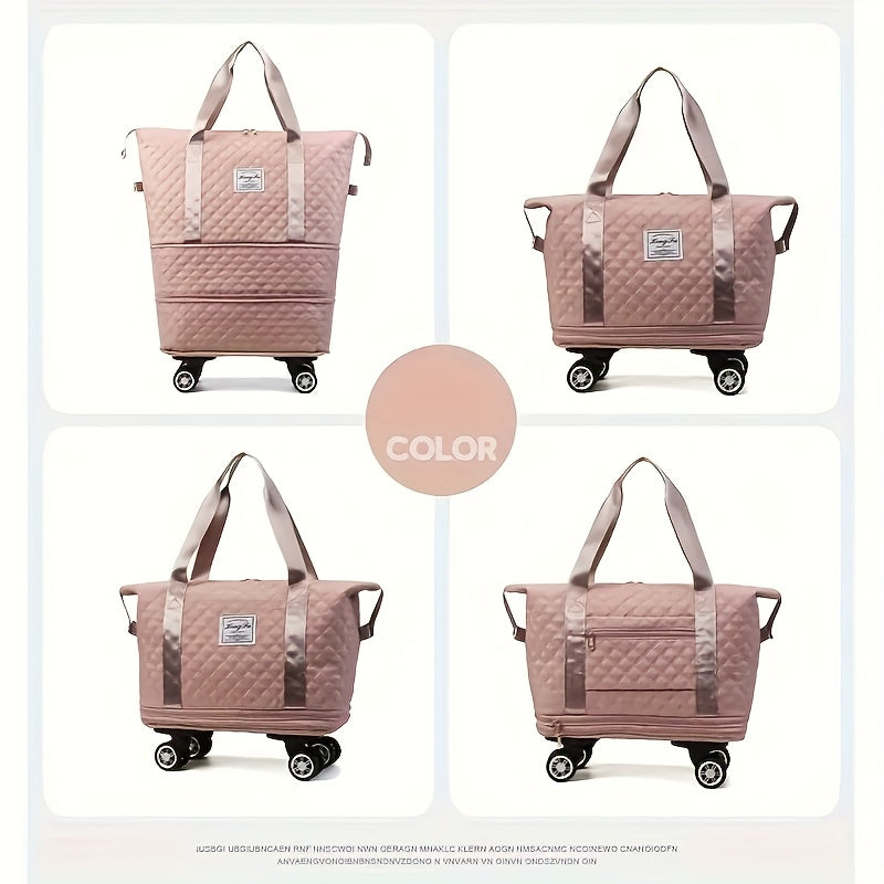 Duffel Bag With 360 Degree Spinner Wheels And Compartments