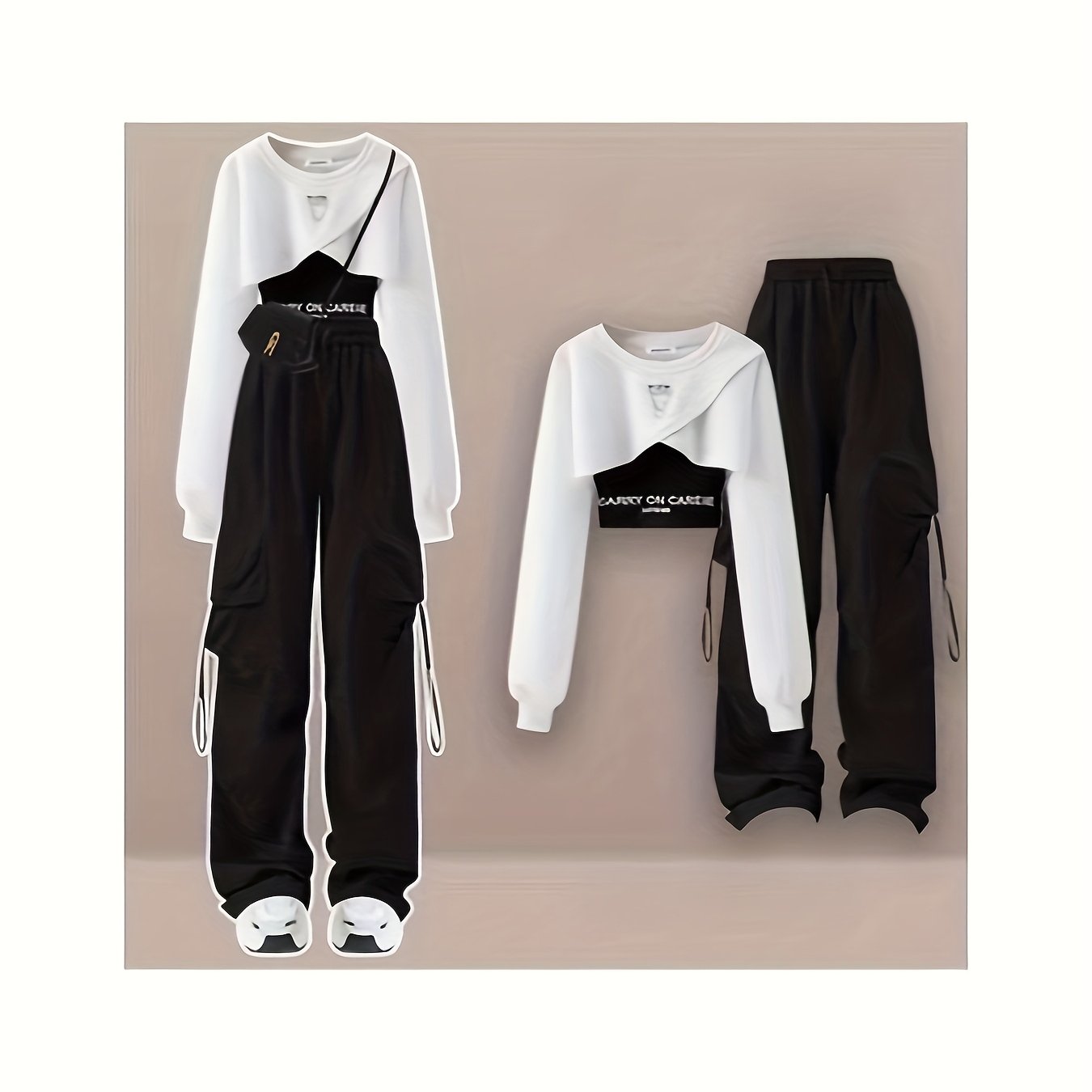 Sexy Casual Three Piece Set Hoodie Vest Women Streetwear