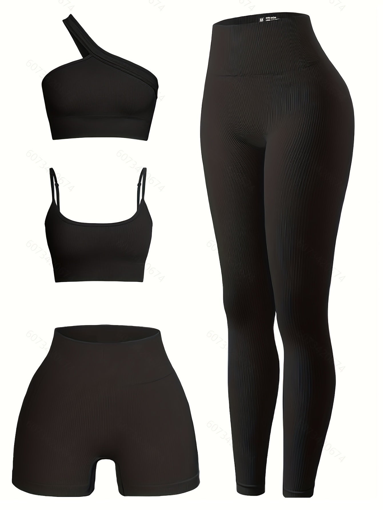 Seamless Yoga Set High Waist Leggings Crop Top Shorts