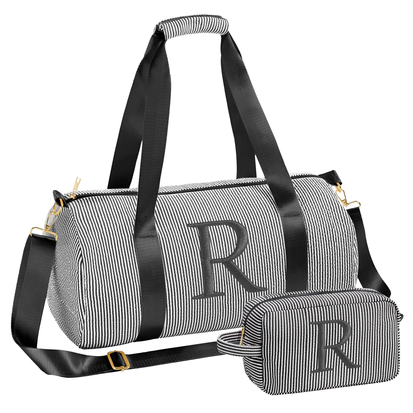 Embroidered Alphabet Travel Bag Set Elegant Organization