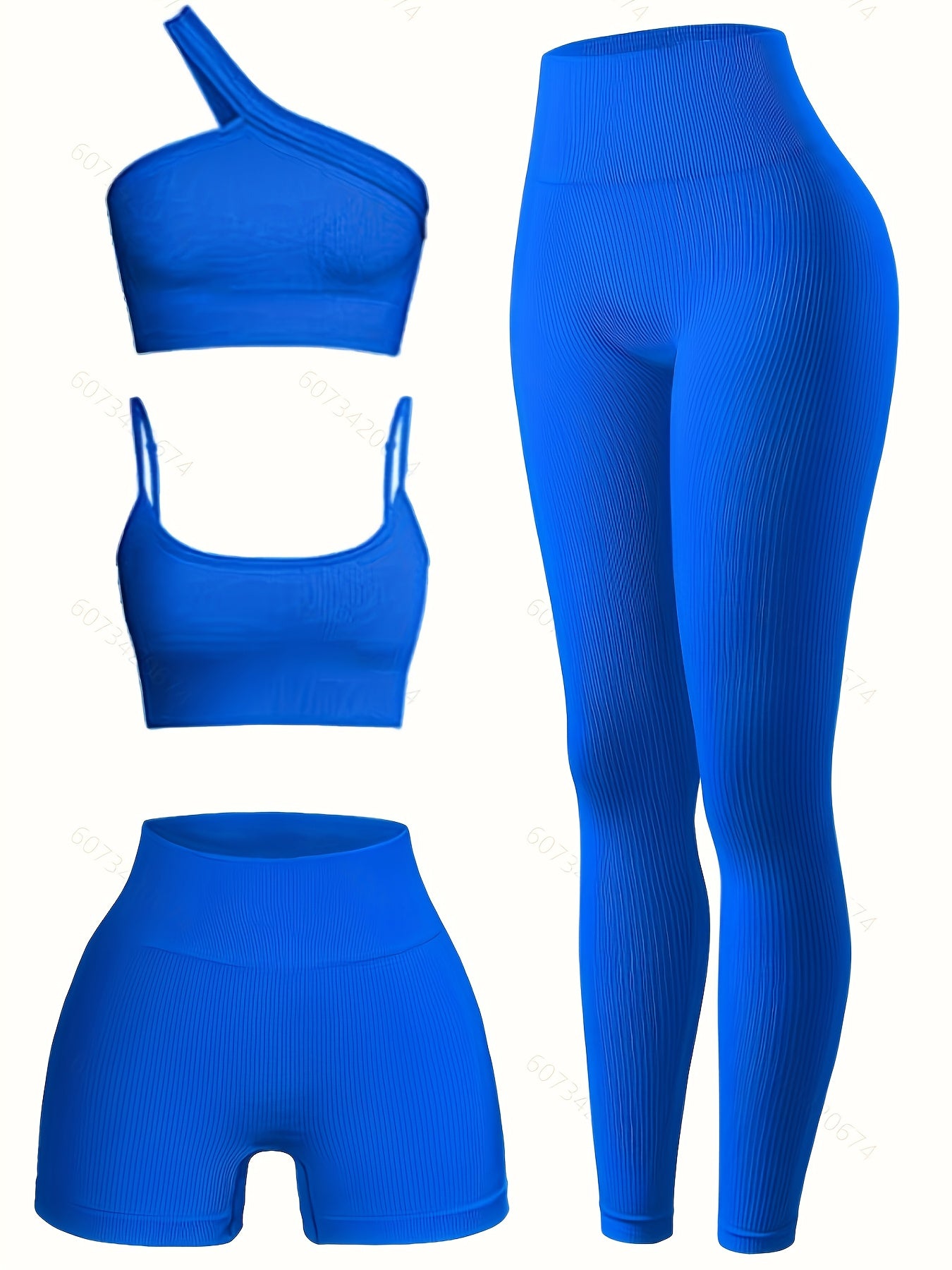 Seamless Yoga Set High Waist Leggings Crop Top Shorts