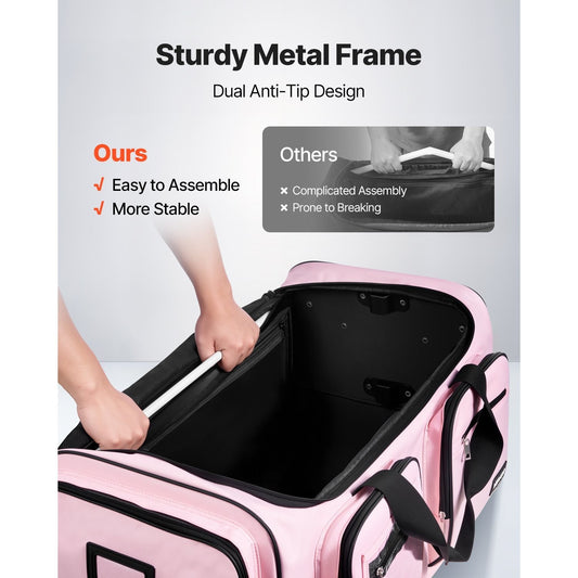 Versatile Rolling Dance Bag With Adjustable Garment Rack