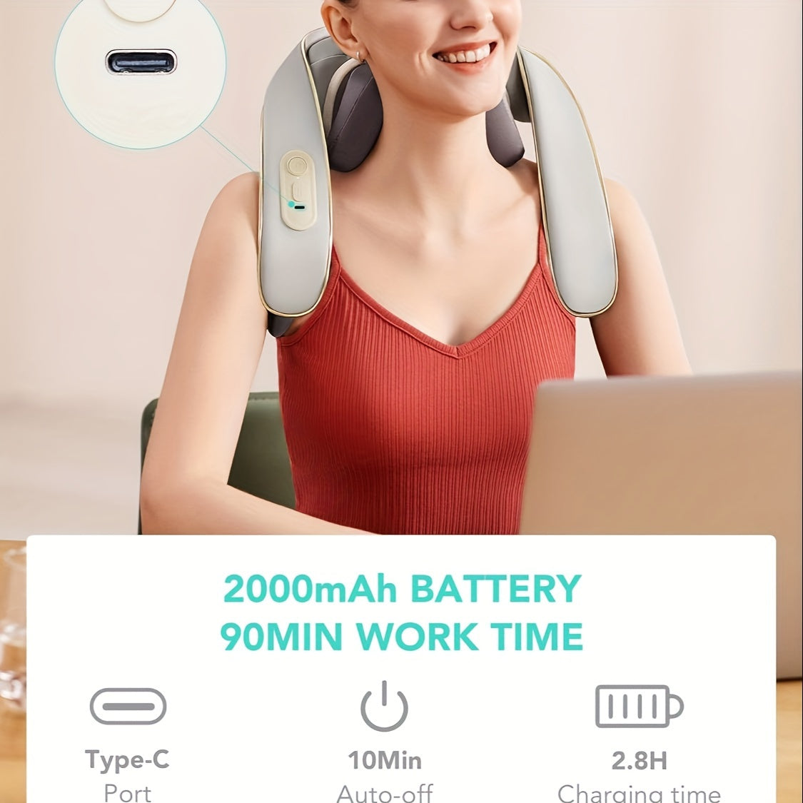 SKG H5MINI Wireless Deep Tissue Neck and Shoulder Massager