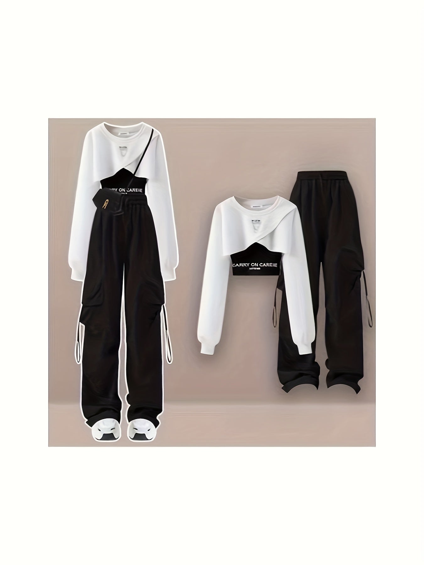 Sexy Casual Three Piece Set Hoodie Vest Women Streetwear