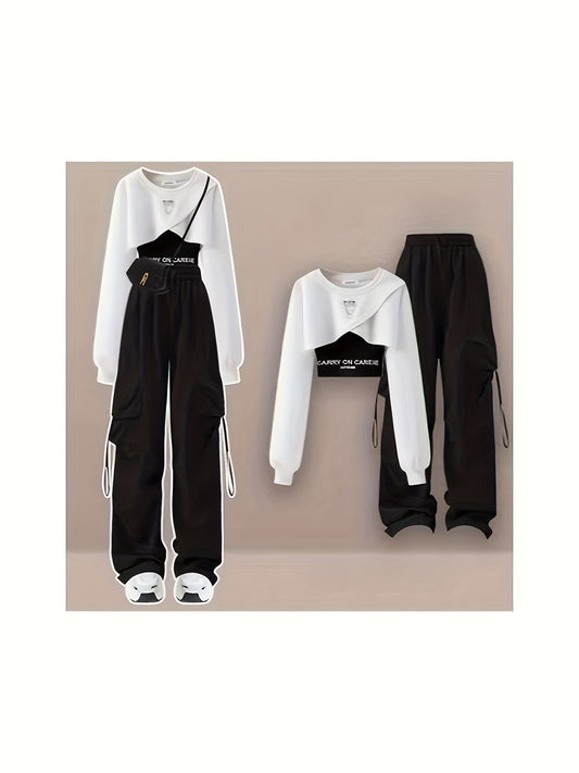 Sexy Casual Three Piece Set Hoodie Vest Women Streetwear