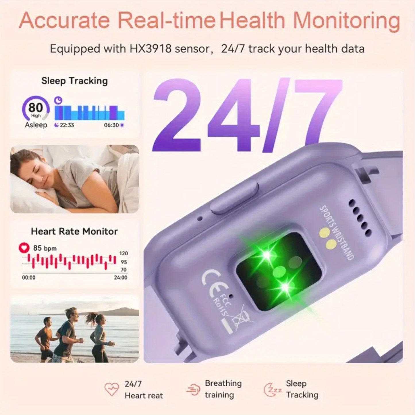 Stylish Women Smart Bracelet With Lift to Wake Screen