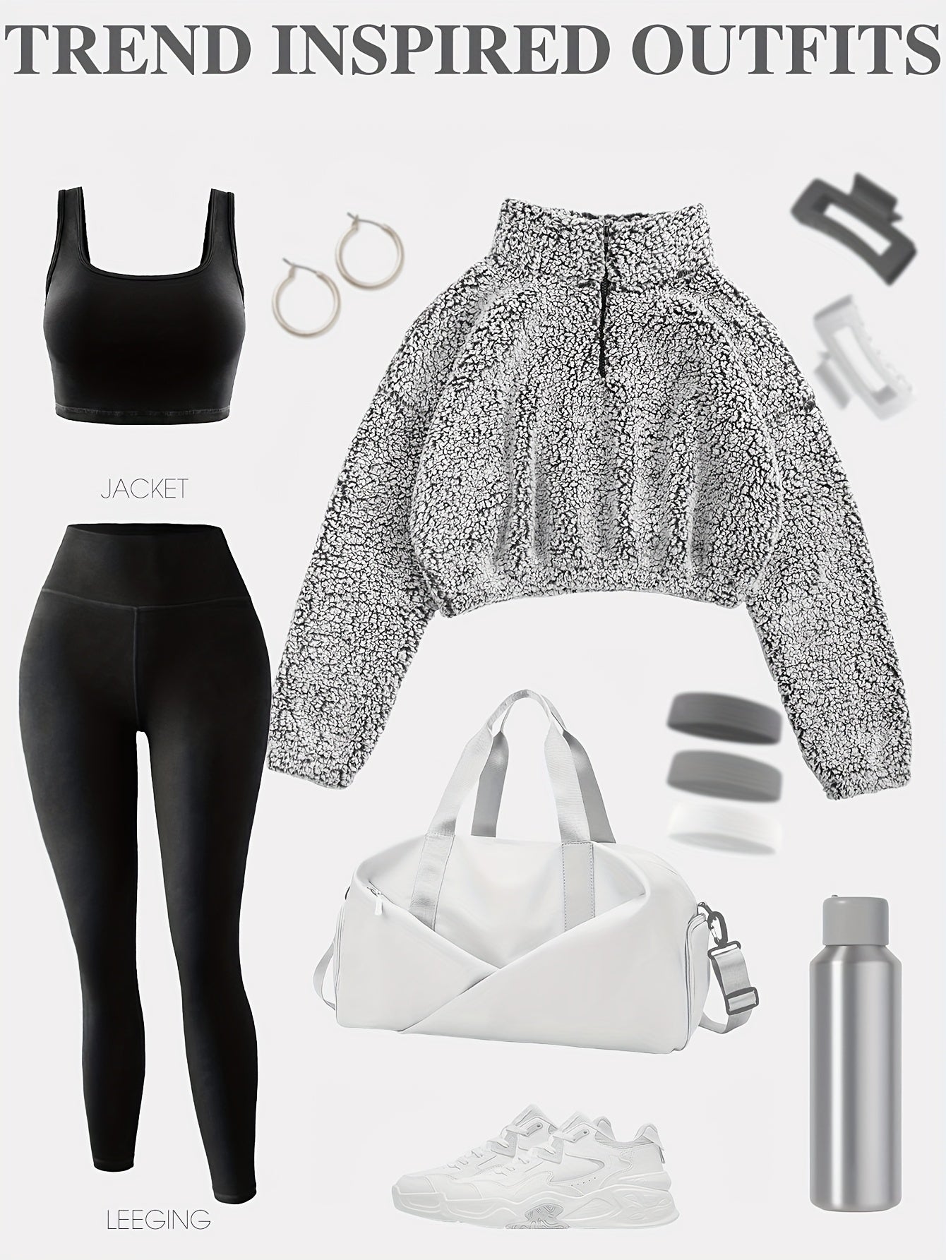 3pcs Women's -Lined Athletic Set: Bubble Texture Short Jacket, Breathable Sports Bra & Quick-Dry Yoga Leggings - Full Coverage Winter Gym Suit, Non-Transparent Workout Outfit (Polyester) for Training, Yoga & Cold Weather