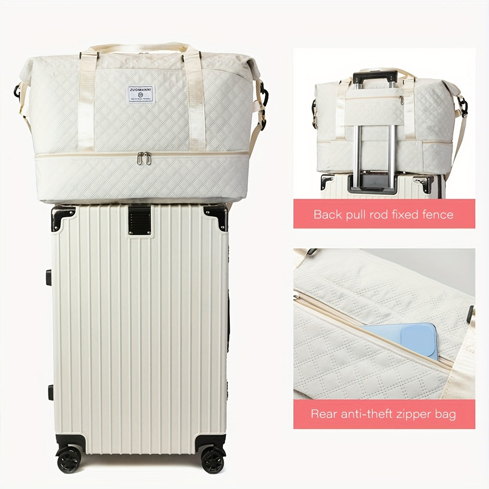 Womens Travel Gym Bag With Independent Shoe Compartment