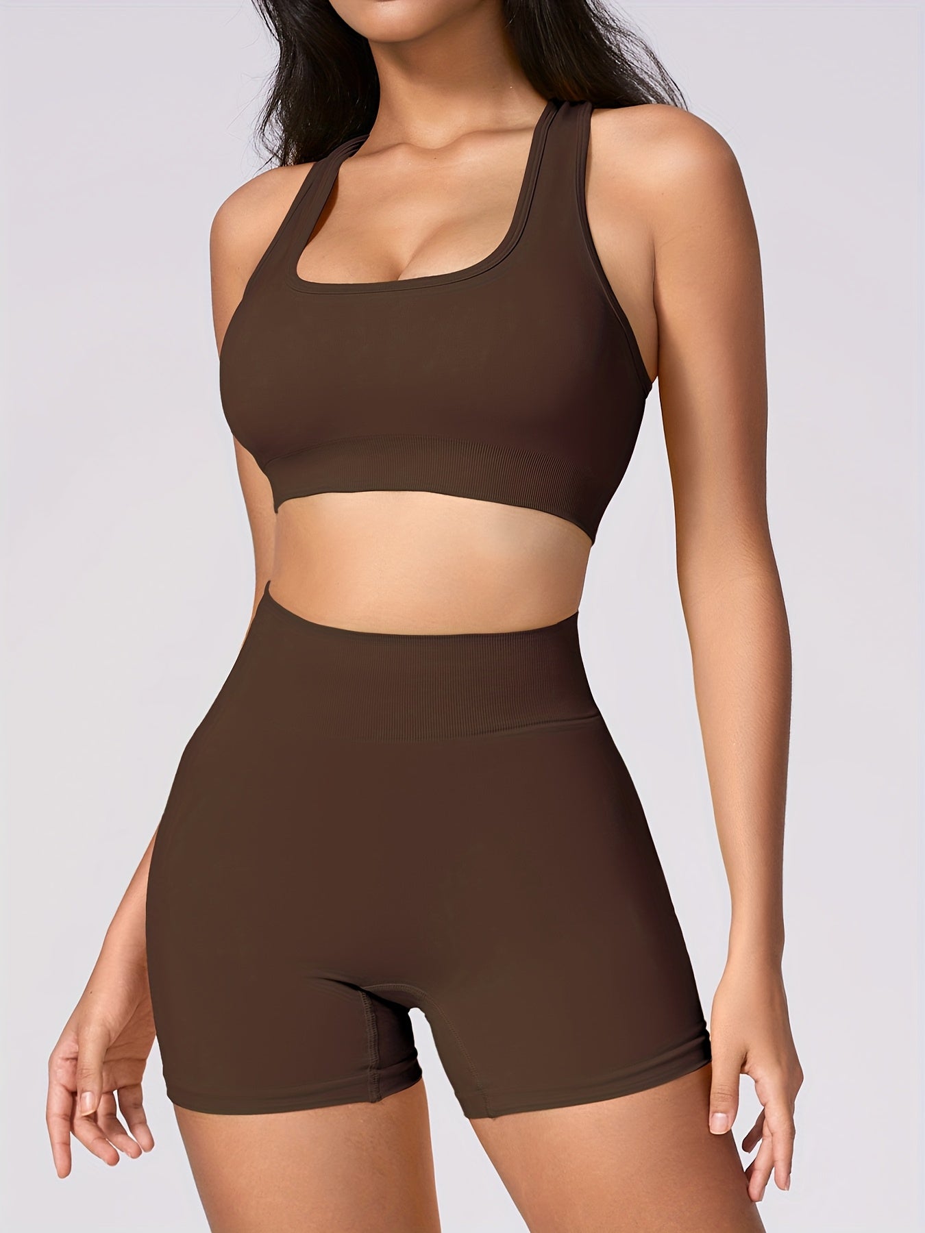 Womens Strappy Sports Bra And High Waisted Leggings Set