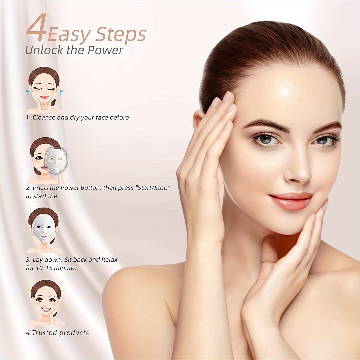 LED Light Therapy Mask for Face and Neck Care