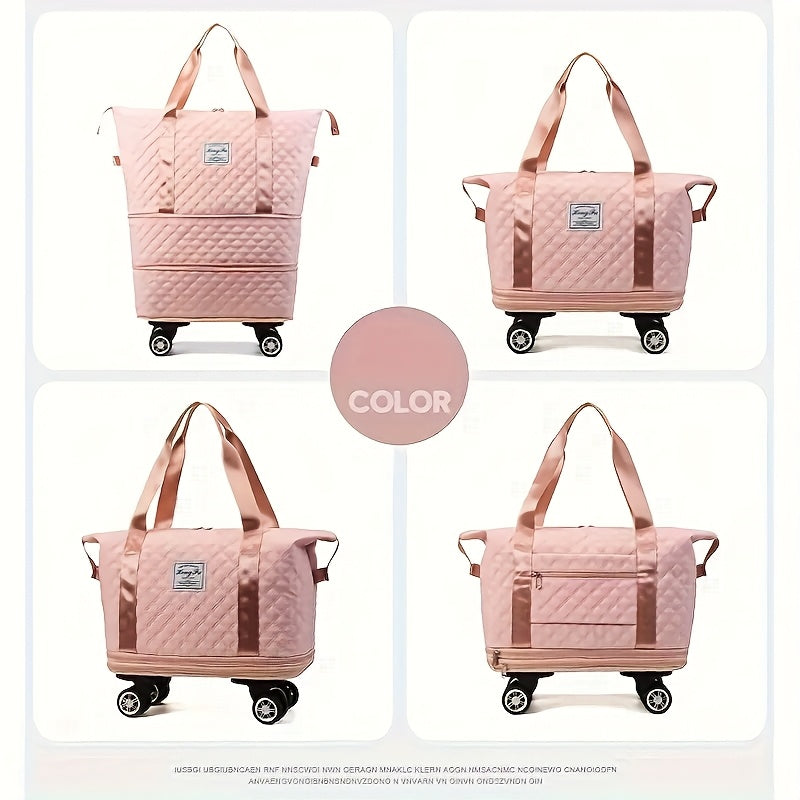 Duffel Bag With 360 Degree Spinner Wheels And Compartments